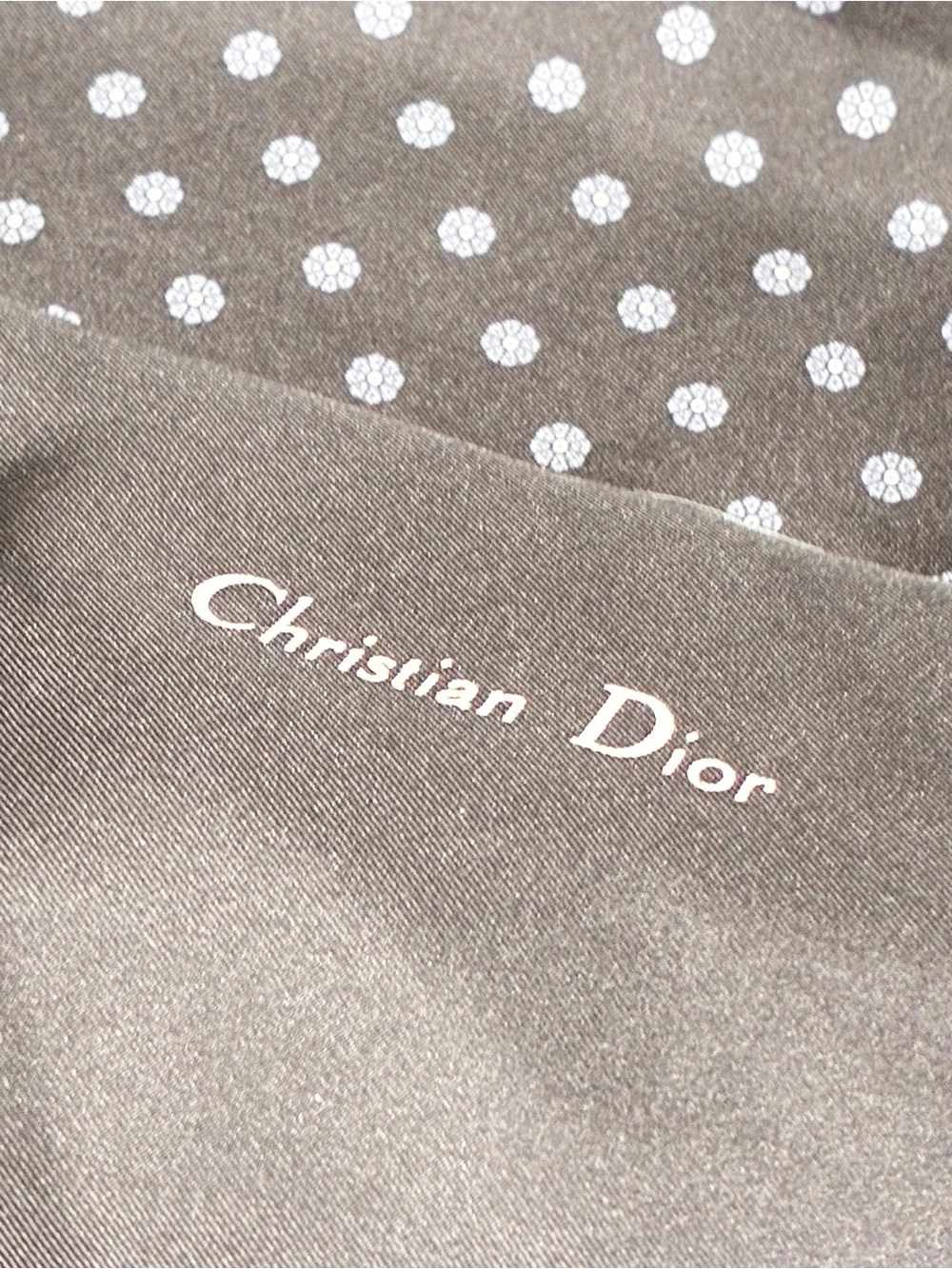 Christian Dior Unisex Black Grey Micro Floral Pure Silk Scarf